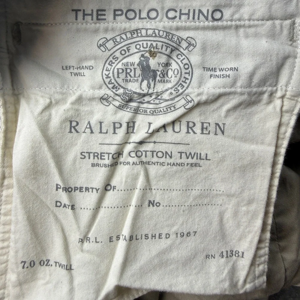Polo Ralph Lauren Mens 32x30 Stretch Straight Fit Chino Pants Tan Khaki Twill